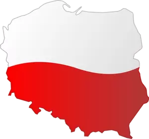 Kart over Polen med flagg over det vektor image