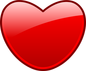 Immagine vettoriale di un cuore rosso con un doppio spessore bordi