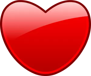 Vector de la imagen de un corazón rojo con una doble bordes gruesos