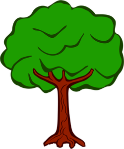 Image vectorielle Lineart du haut de l'arbre rond