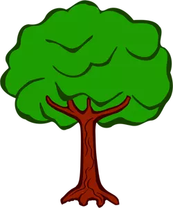 Lineart vector afbeelding van ronde boom boven
