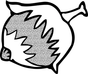 Imagem vetorial de arte de linha avelã maduros em preto e branco