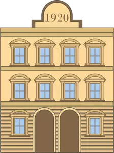 Grafika wektorowa neoklasycznym budynku 1920 roku