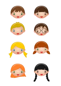 Samling av barnas ansikter