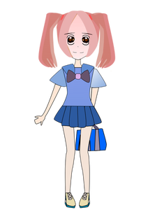 Schoolgirl with blue uniform