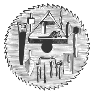 Imagem vetorial de serra circular com várias ferramentas da mão-