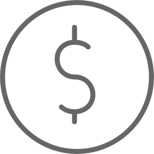 Simbolo del cerchio di soldi