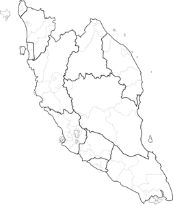 Lege kaart van het schiereiland Maleisië