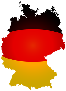 Mapa polityczna flaga grafika wektorowa Niemcy