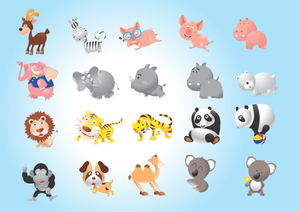 Vector pack with different animals