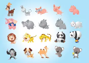 Vector pack with different animals