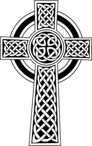 Vector illustraties van zwart-wit Keltisch kruis