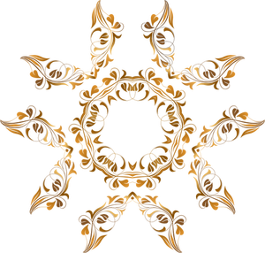 Dekorerade blomma med guld kronblad vektor illustration