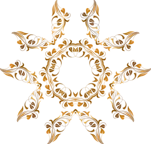 Decorate de flori cu petale de aur ilustrare vectoriale