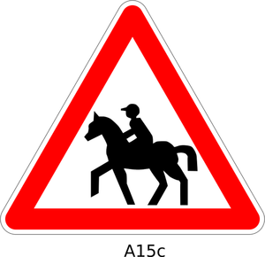 Horse ridding road sign
