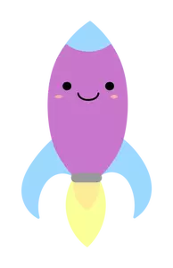 Colorful happy rocket