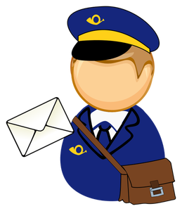 Postacı, mektup ve çanta