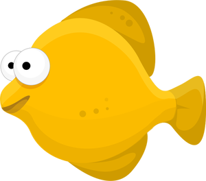 Piirretty keltainen kala