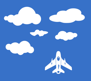 Airplane in clouds