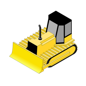 Isometric bulldozer animation