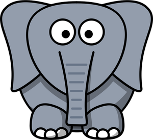 Disegno di elefante cartone animato divertente ragazzo vettoriale