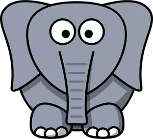 Dessin d'éléphant dessin animé drôle enfant vectoriel