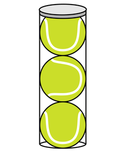 Tennisballer i en sylinder