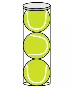 Bola tenis dalam silinder