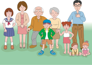 Multi-generaties familie illustraties