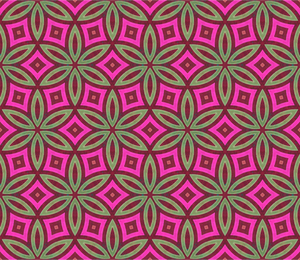 Motif géométrique de rose et vert