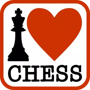 '' Jag älskar schack '' typografi
