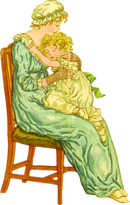 Mother and child in vintage style