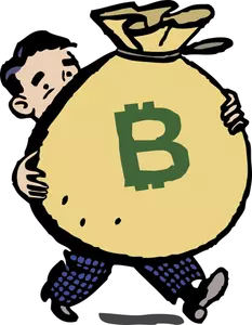 Mannen med bitcoin bag