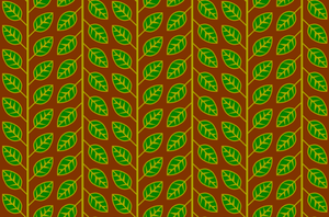 Patrón de hojas con fondo rojo