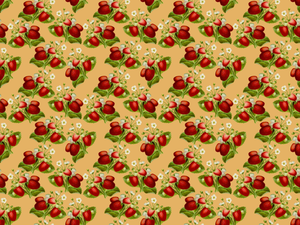 Strawberry pattern with flowers