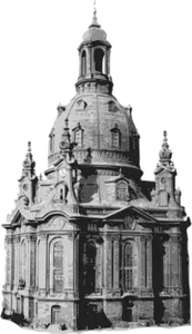 Dresdenin kirkko mustavalkoisena