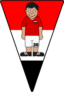Pennant with Egyptian soccer player