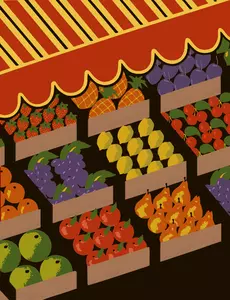 Frukt display vektorbild