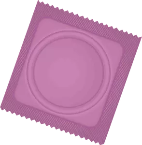 Pink condom package