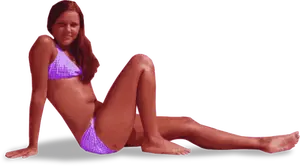 Signora del bikini viola