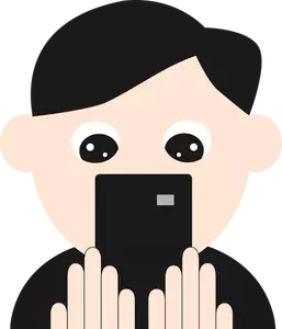Phone user cartoon icon