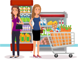 Dos mujeres en el supermercado
