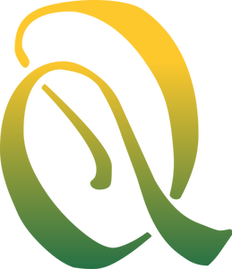 Q letter in yellow and green