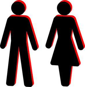 Símbolos de boneco masculino e feminino