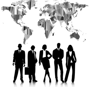 Mapa de pessoas e o mundo de negócios