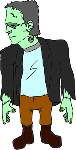 Green zombie in suit