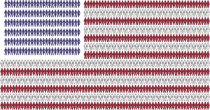 Amerikaanse mensen vlag