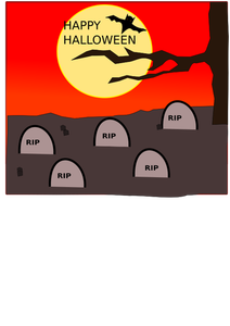 Hyvää Halloweenia hautausmaalla