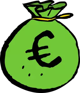 Bolsa de dinero verde EUR