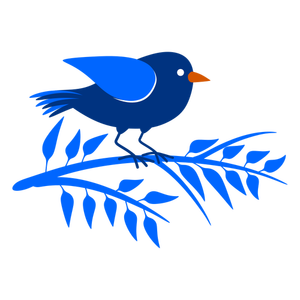 Blue branch and a bird